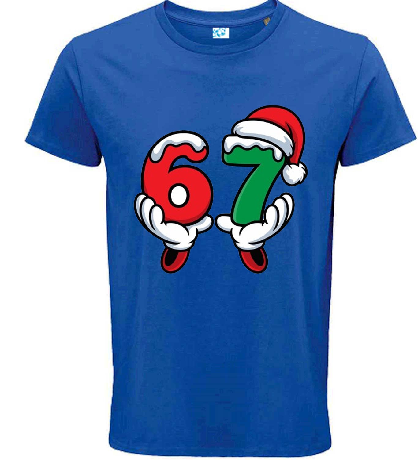Christmas 67 T-Shirt – Festive Holiday Graphic Tee with Santa Hat & Snow Design – Fun Xmas Shirt