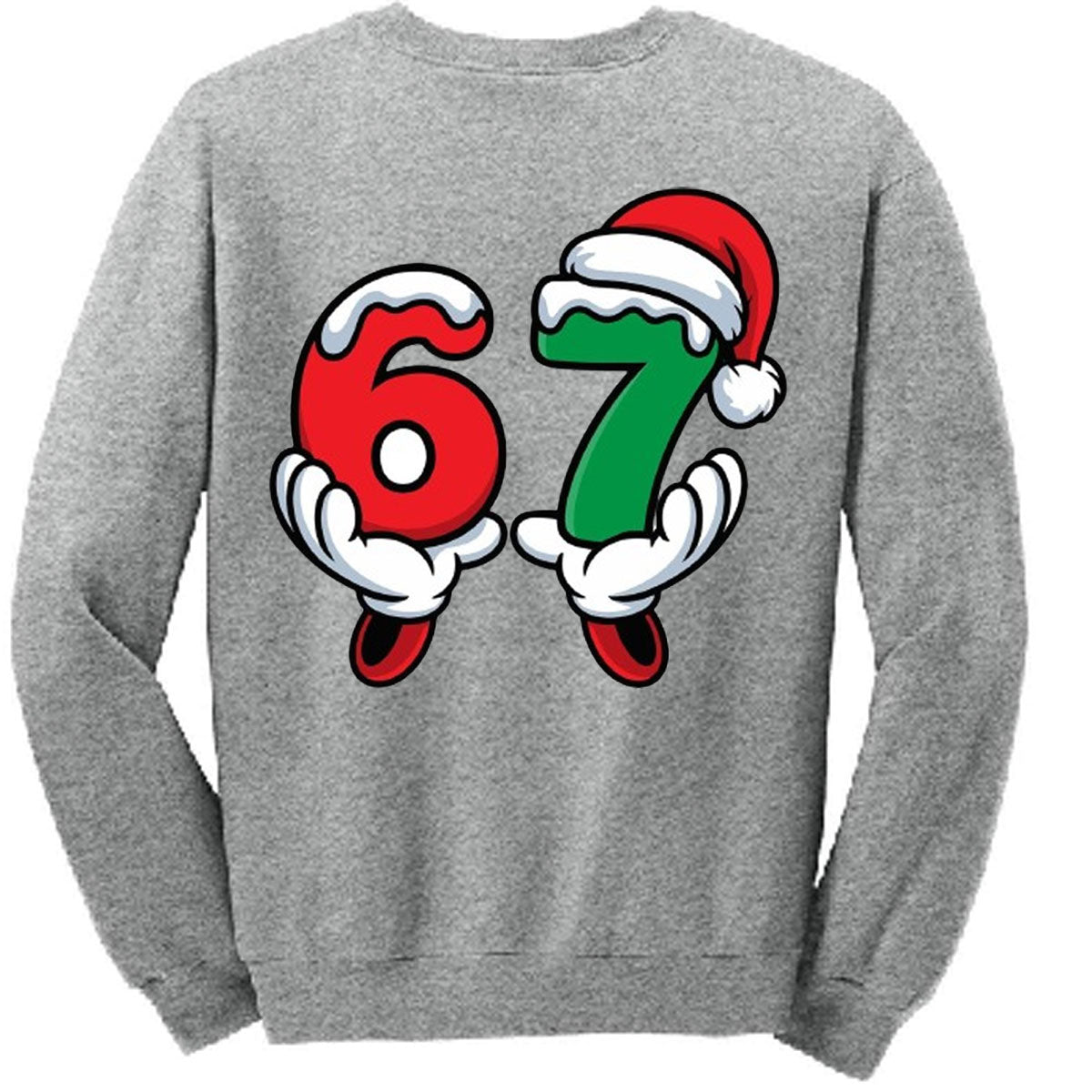 Christmas 67 Jumper – Festive Holiday Graphic Tee with Santa Hat & Snow Design – Fun Xmas