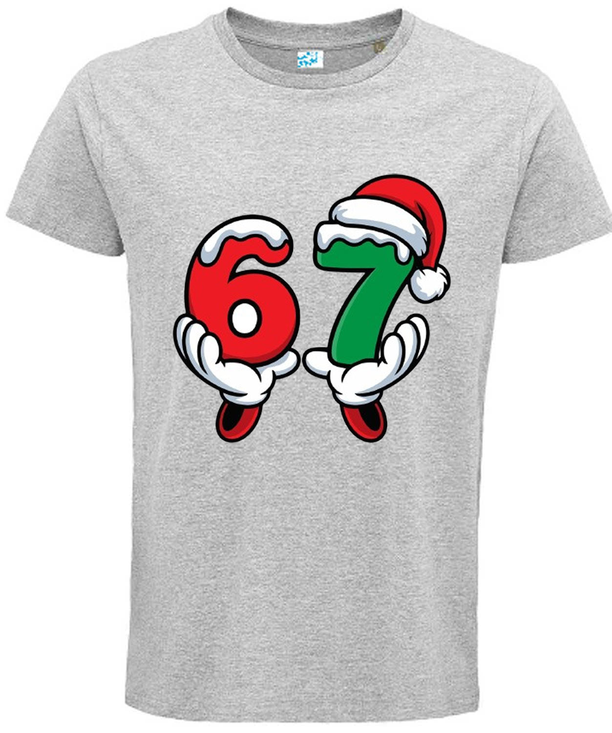 Christmas 67 T-Shirt – Festive Holiday Graphic Tee with Santa Hat & Snow Design – Fun Xmas Shirt
