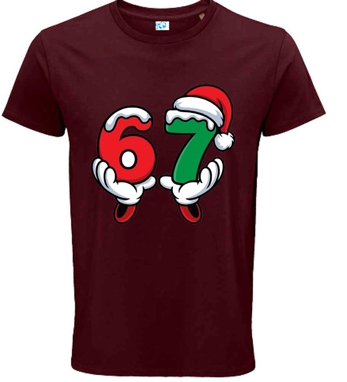 Christmas 67 T-Shirt – Festive Holiday Graphic Tee with Santa Hat & Snow Design – Fun Xmas Shirt