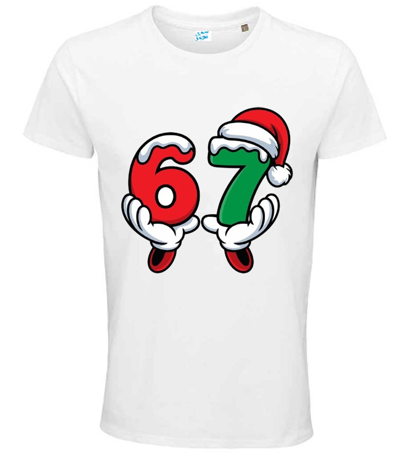 Christmas 67 T-Shirt – Festive Holiday Graphic Tee with Santa Hat & Snow Design – Fun Xmas Shirt