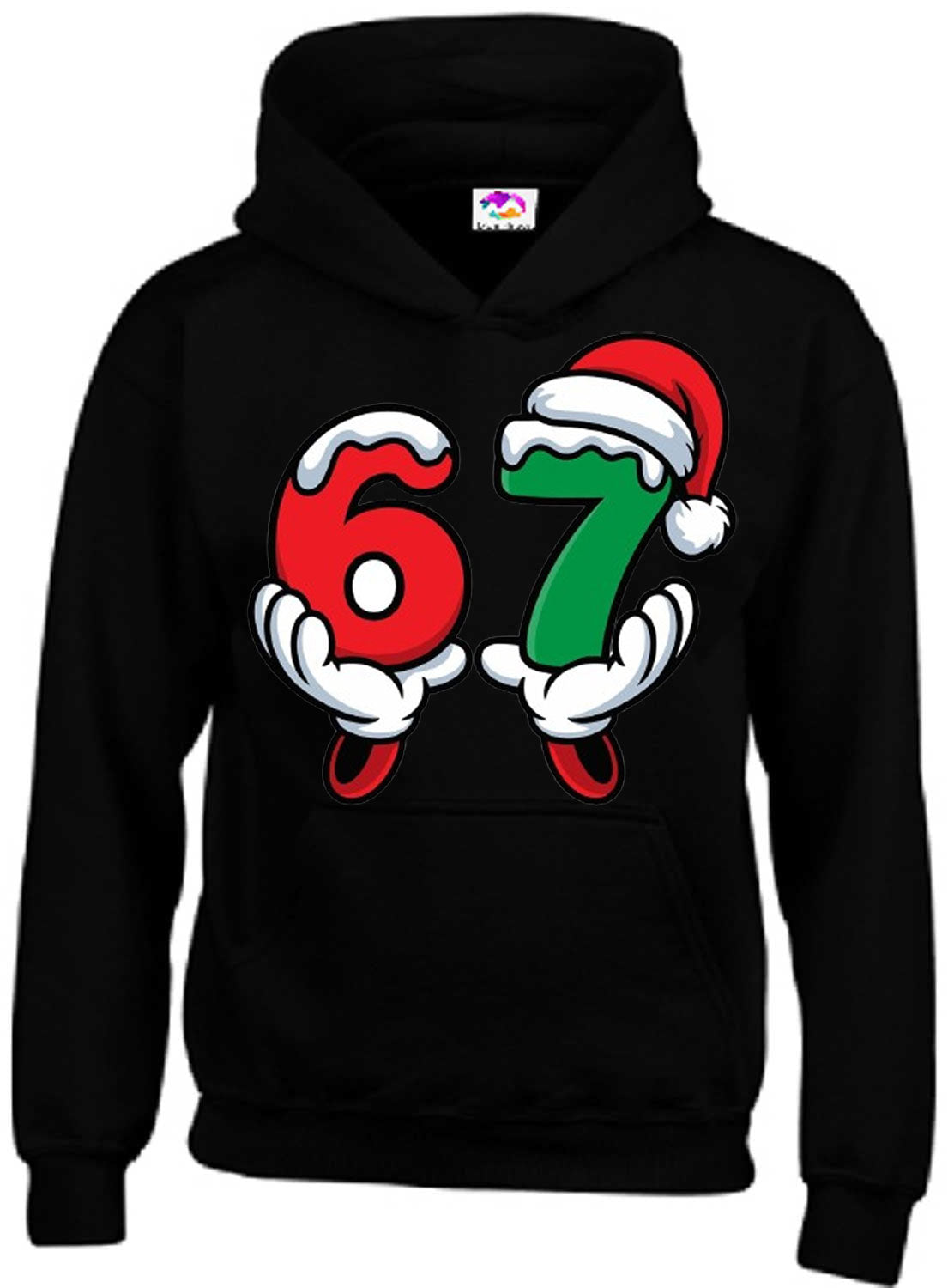 Christmas 67 Teen Hoodies – Festive Holiday Graphic Hoodies with Santa Hat & Snow Design – Fun Xmas
