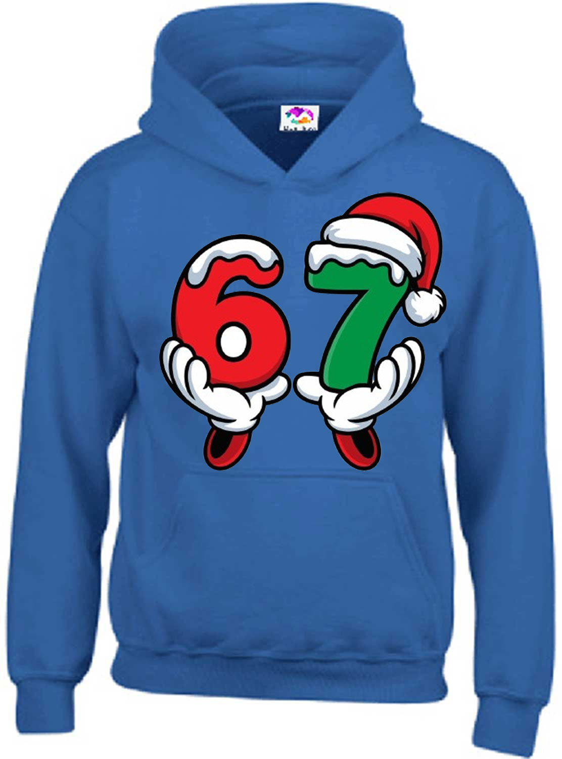 Christmas 67 Teen Hoodies – Festive Holiday Graphic Hoodies with Santa Hat & Snow Design – Fun Xmas