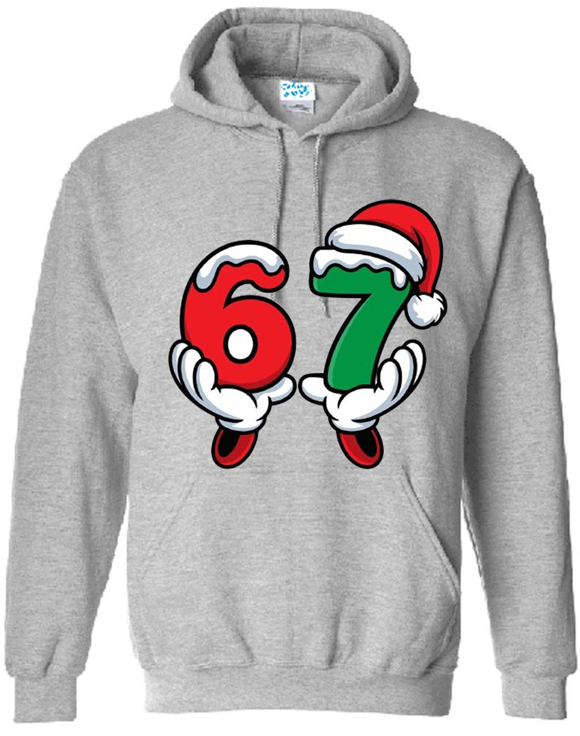 Christmas 67 Teen Hoodies – Festive Holiday Graphic Hoodies with Santa Hat & Snow Design – Fun Xmas