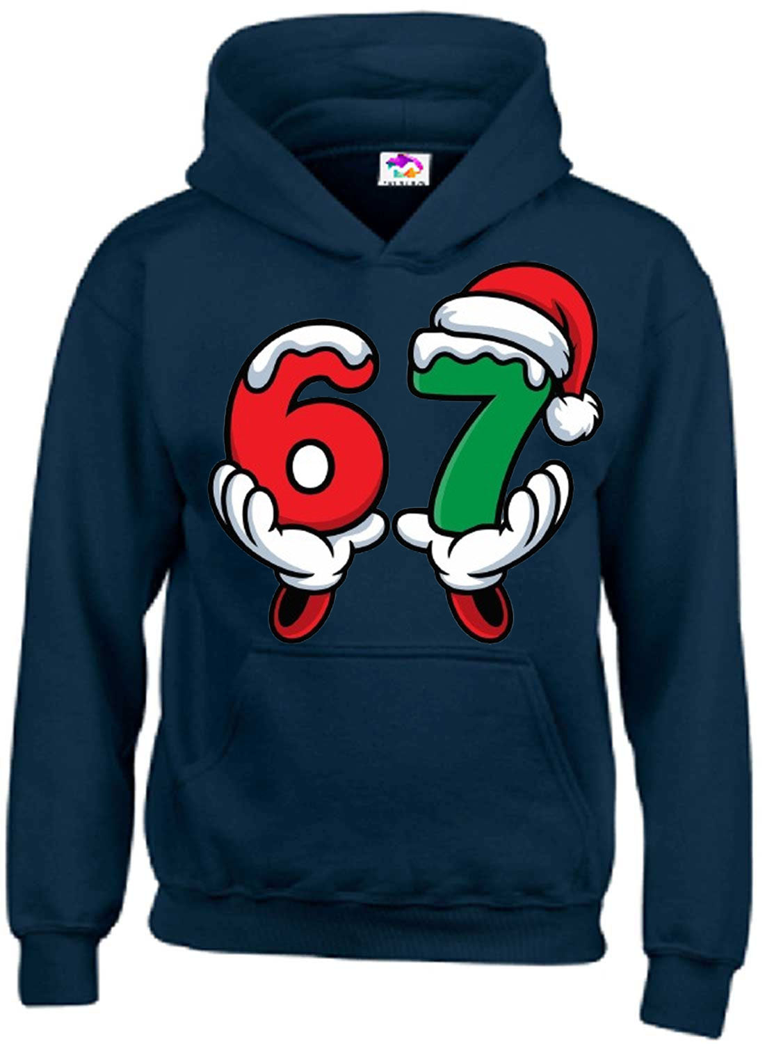 Christmas 67 Teen Hoodies – Festive Holiday Graphic Hoodies with Santa Hat & Snow Design – Fun Xmas