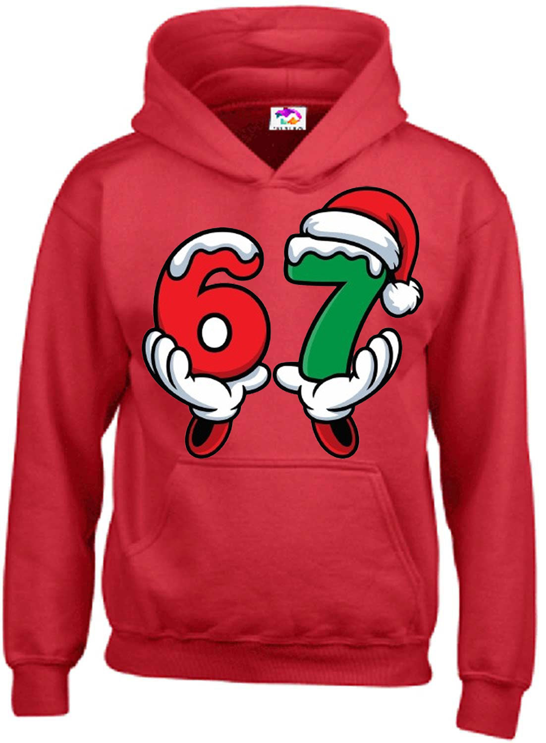 Christmas 67 Teen Hoodies – Festive Holiday Graphic Hoodies with Santa Hat & Snow Design – Fun Xmas