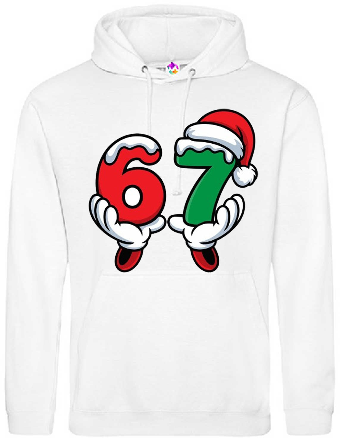 Christmas 67 Teen Hoodies – Festive Holiday Graphic Hoodies with Santa Hat & Snow Design – Fun Xmas