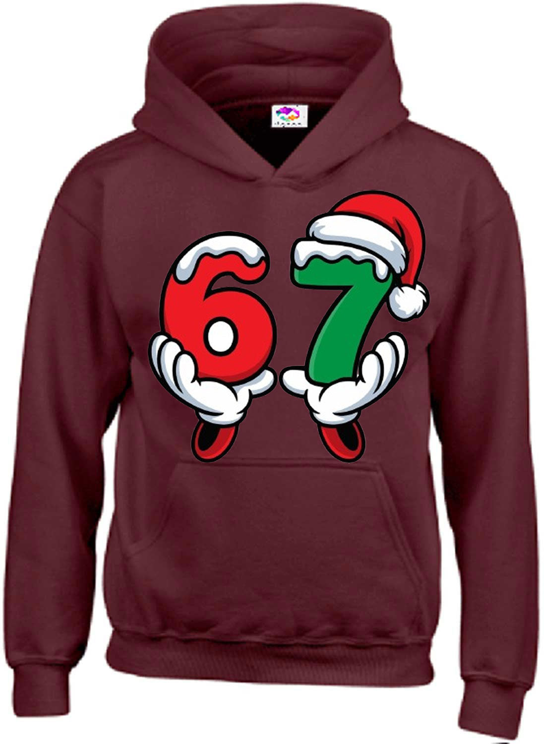 Christmas 67 Teen Hoodies – Festive Holiday Graphic Hoodies with Santa Hat & Snow Design – Fun Xmas