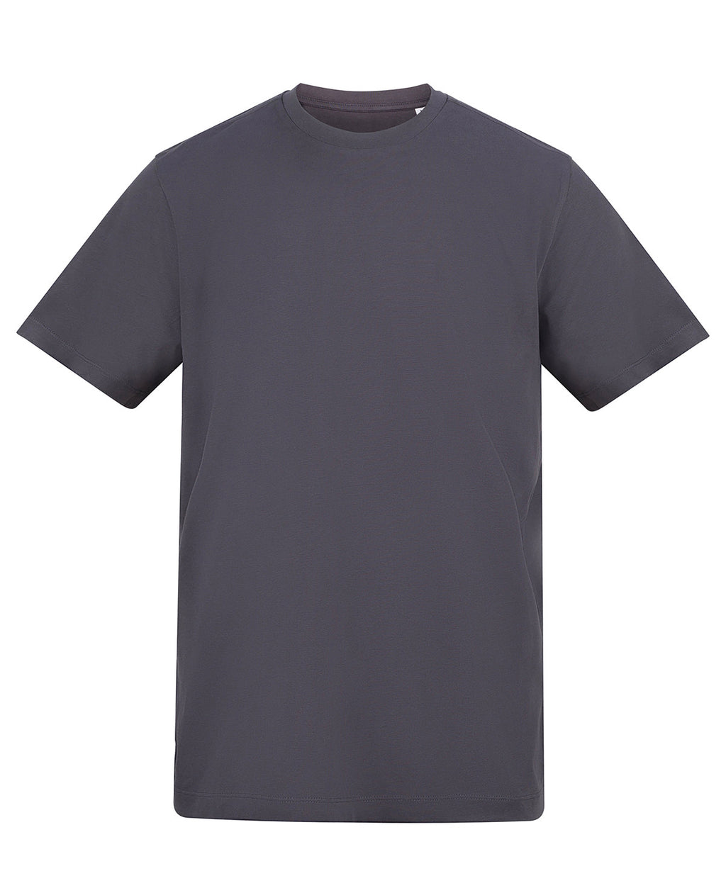 Plain dark gray t-shirt on a white background