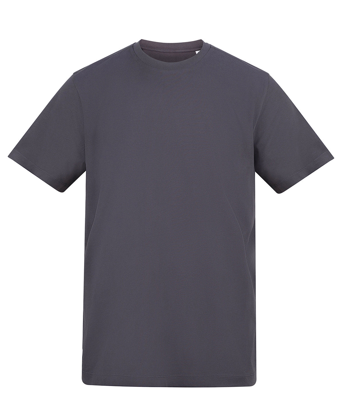 Plain dark gray t-shirt on a white background