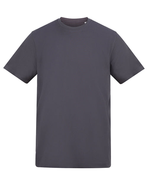 Plain dark gray t-shirt on a white background