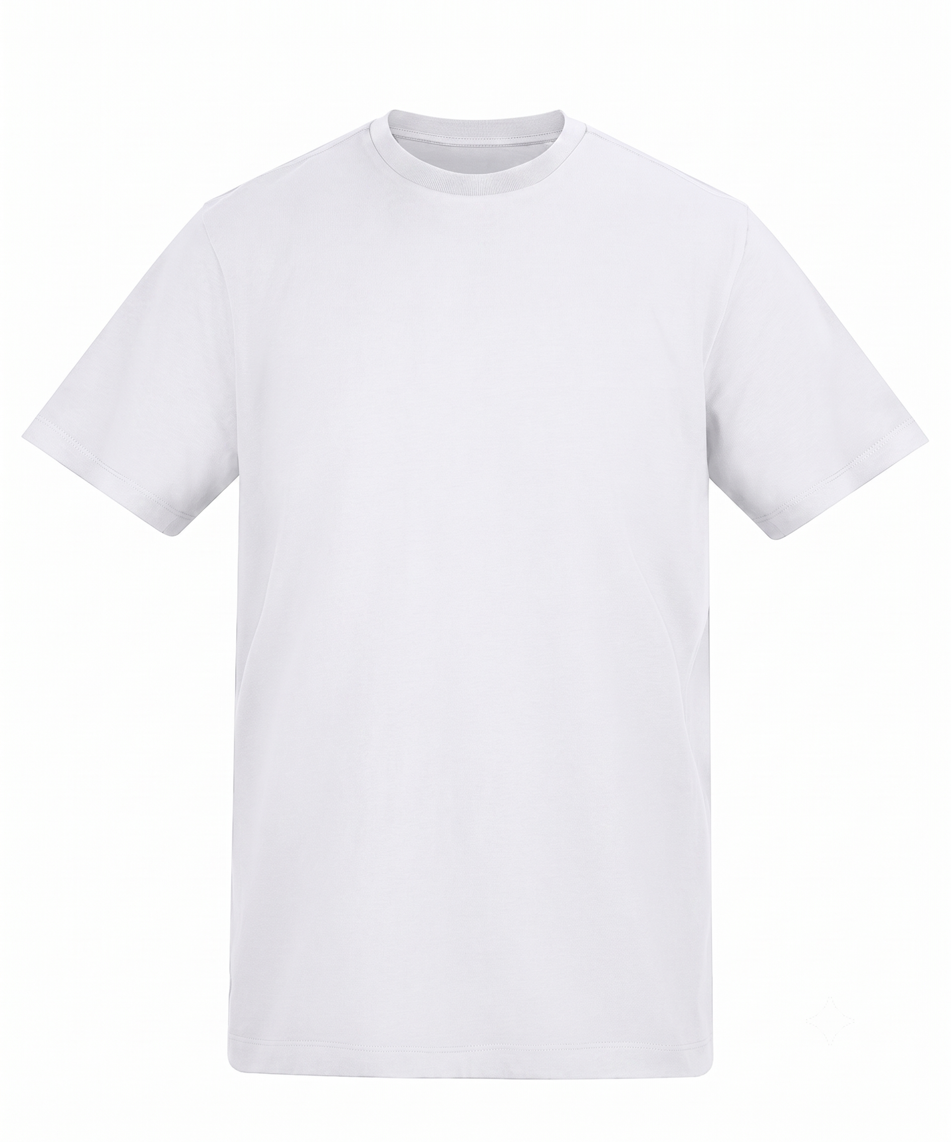 Plain white t-shirt on a white background