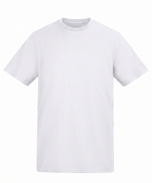 Plain white t-shirt on a white background