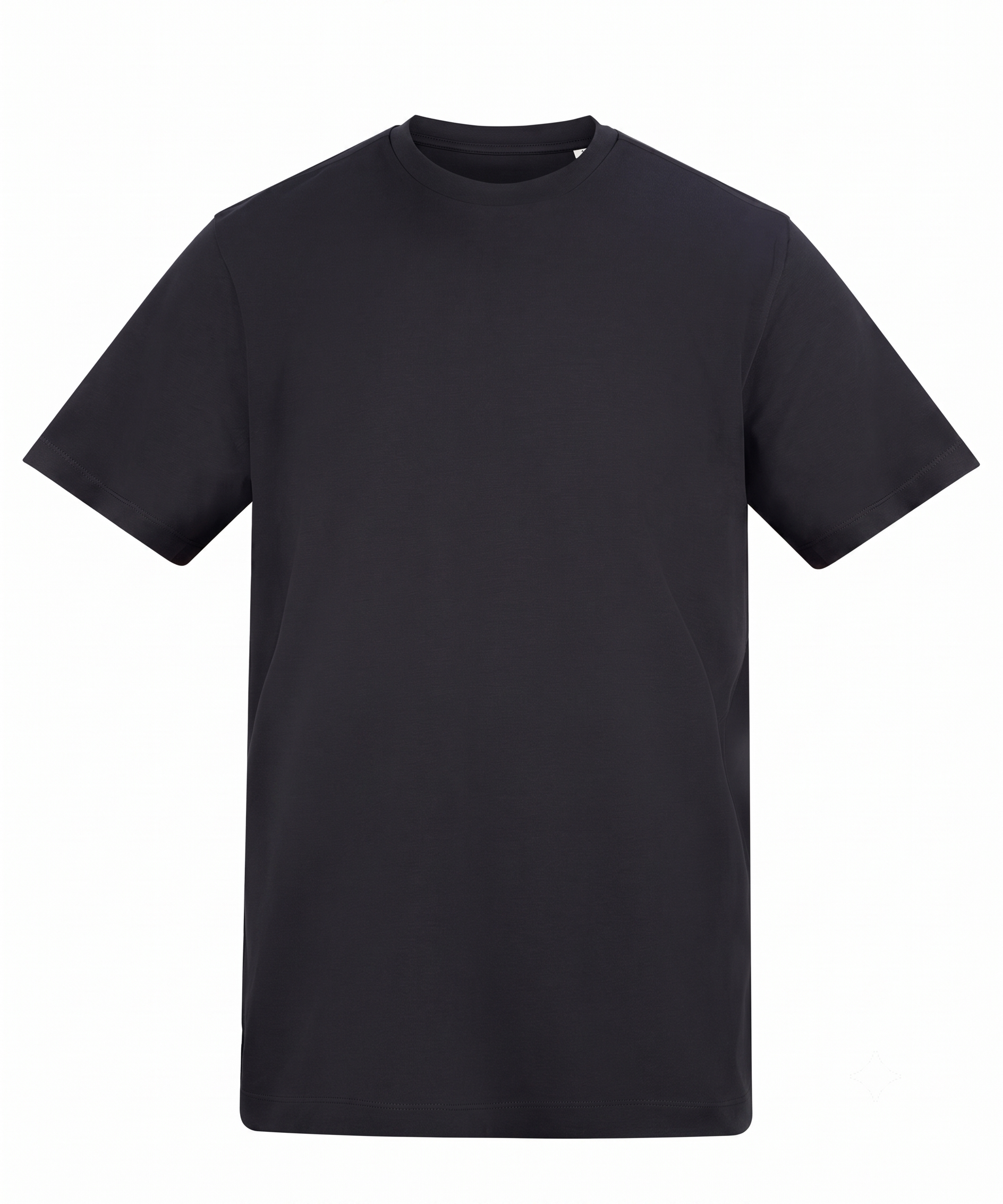 Plain dark gray t-shirt on a white background