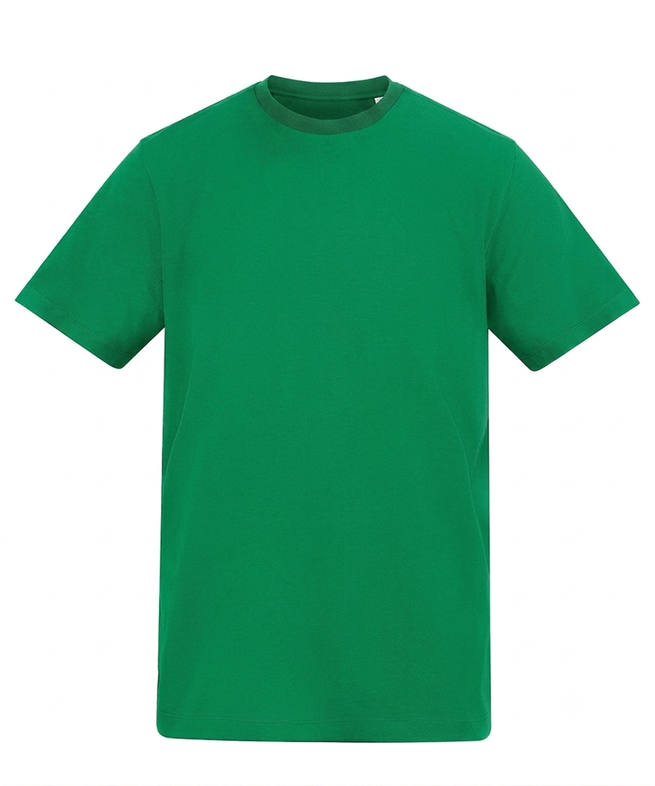 Green t-shirt on a white background