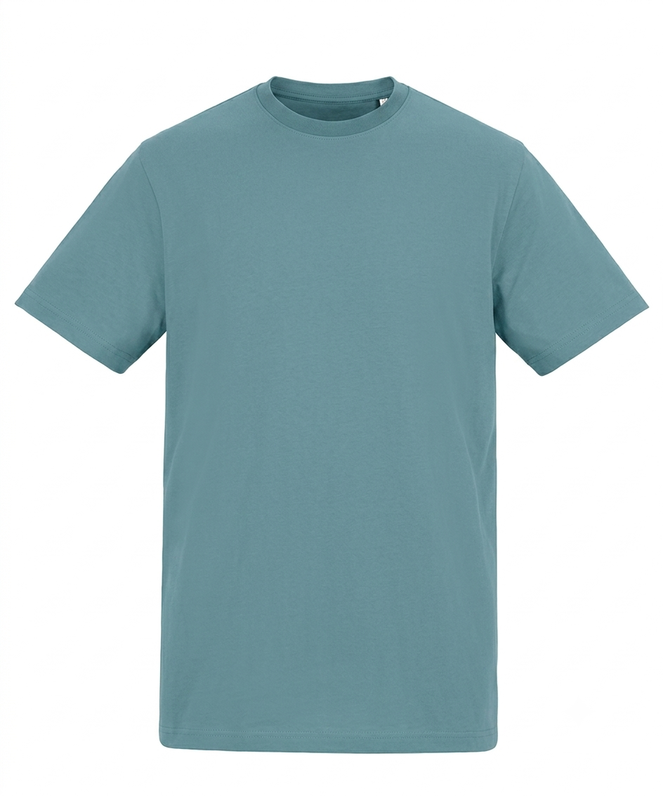 Plain teal t-shirt on a white background