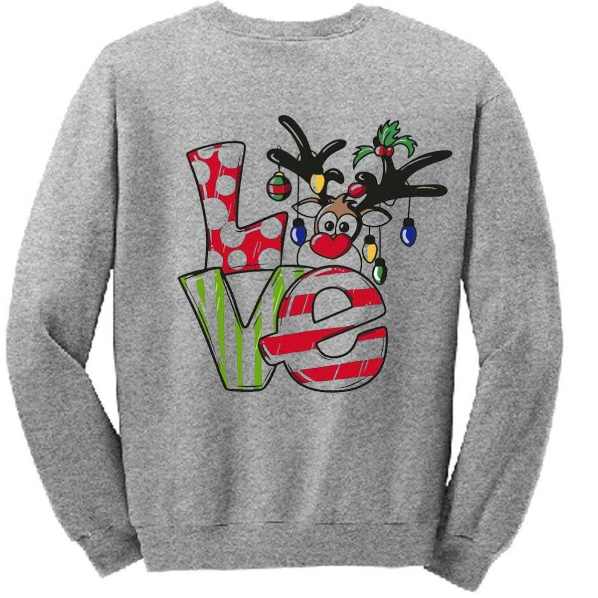 Christmas Themed Love Graphic Jumper