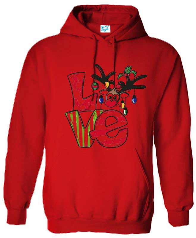 Christmas Themed Love Graphic Hoodies