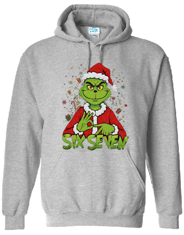 Funny Grinch Christmas Hoodies | Six Seven Santa Xmas Tee | Unisex Holiday Top