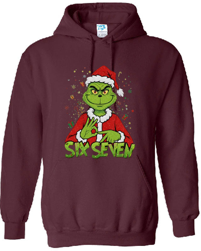 Funny Grinch Christmas Hoodies | Six Seven Santa Xmas Tee | Unisex Holiday Top
