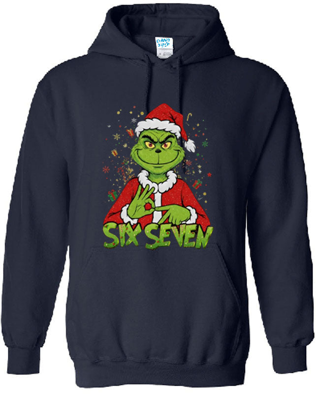 Funny Grinch Christmas Hoodies | Six Seven Santa Xmas Tee | Unisex Holiday Top