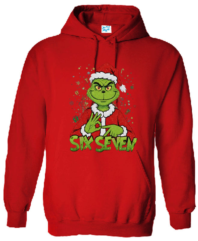 Funny Grinch Christmas Hoodies | Six Seven Santa Xmas Tee | Unisex Holiday Top