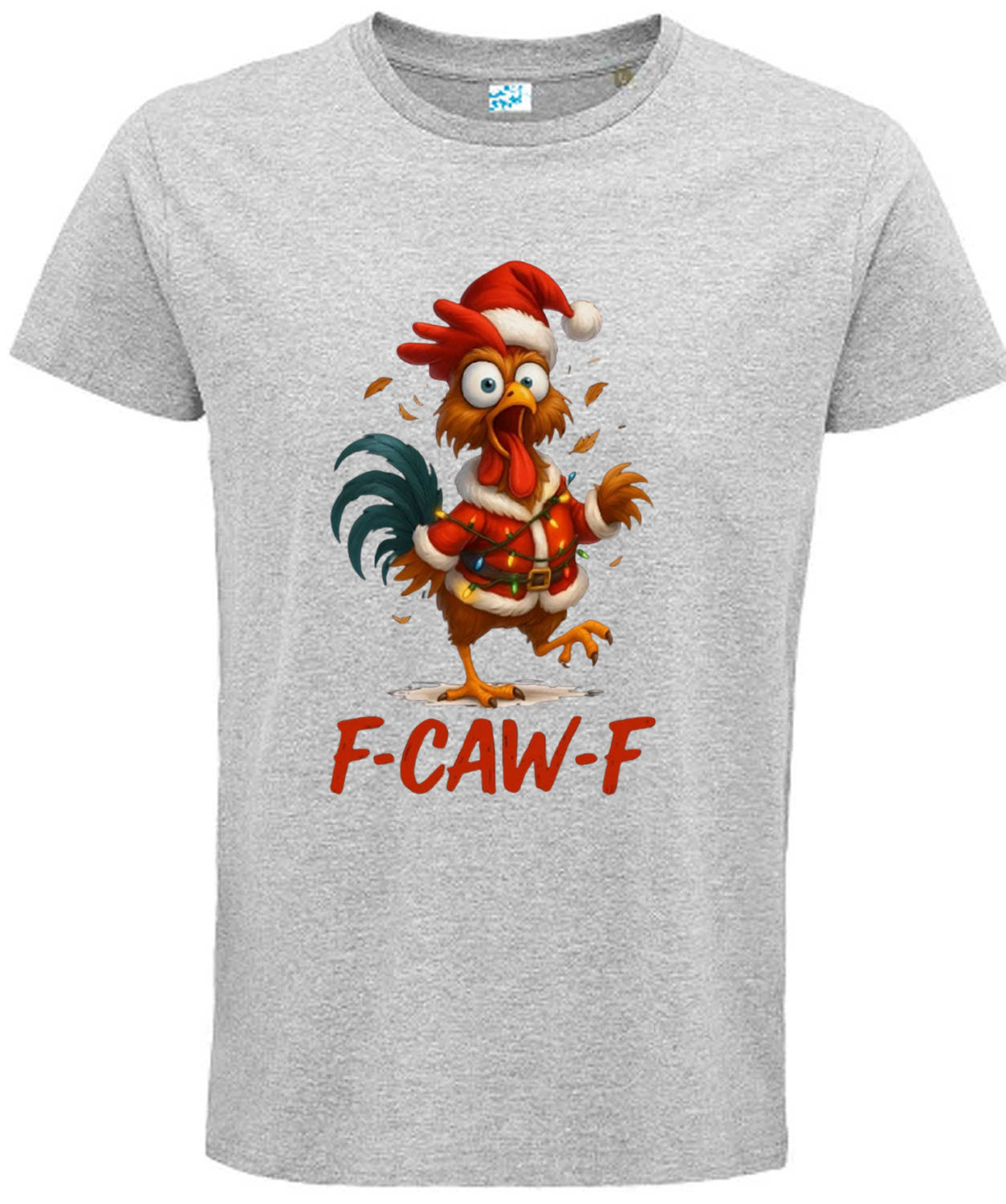 Christmas Funny Chicken F CAW F T-Shirt Santa Hat Unisex T Shirt