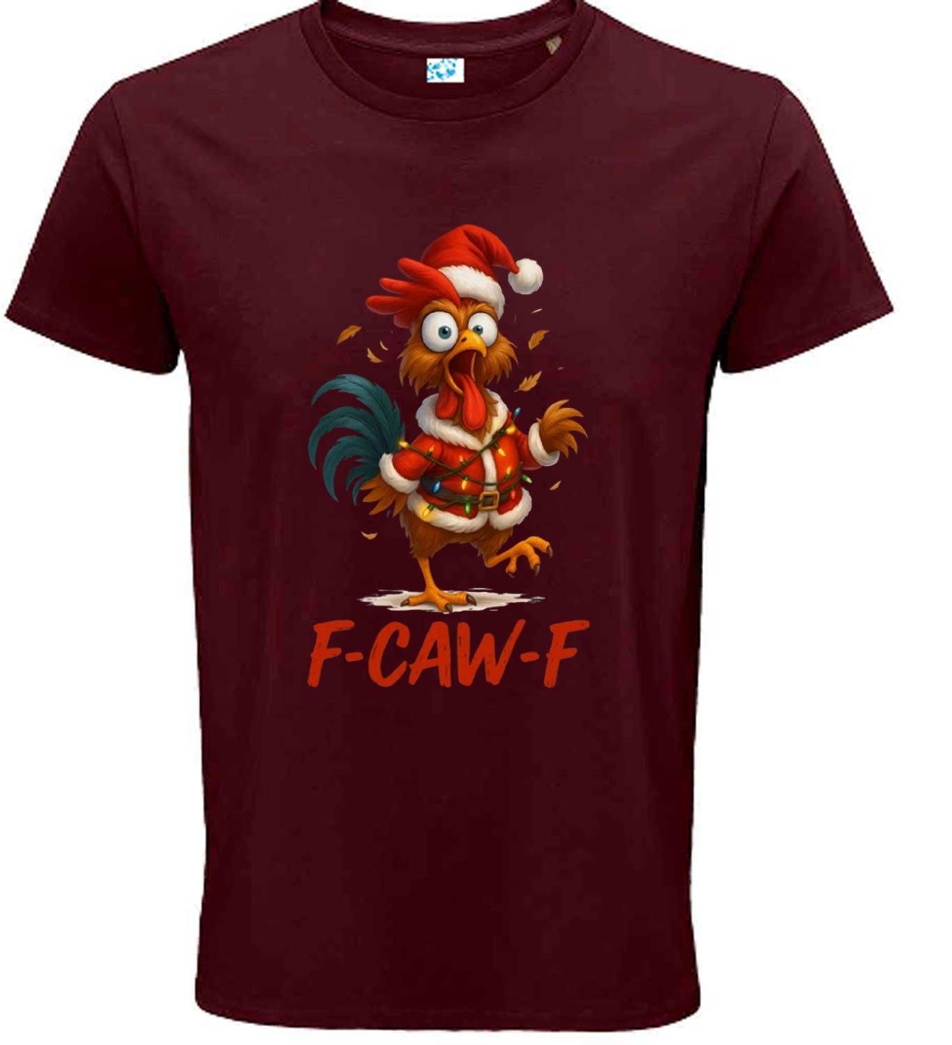 Christmas Funny Chicken F CAW F T-Shirt Santa Hat Unisex T Shirt