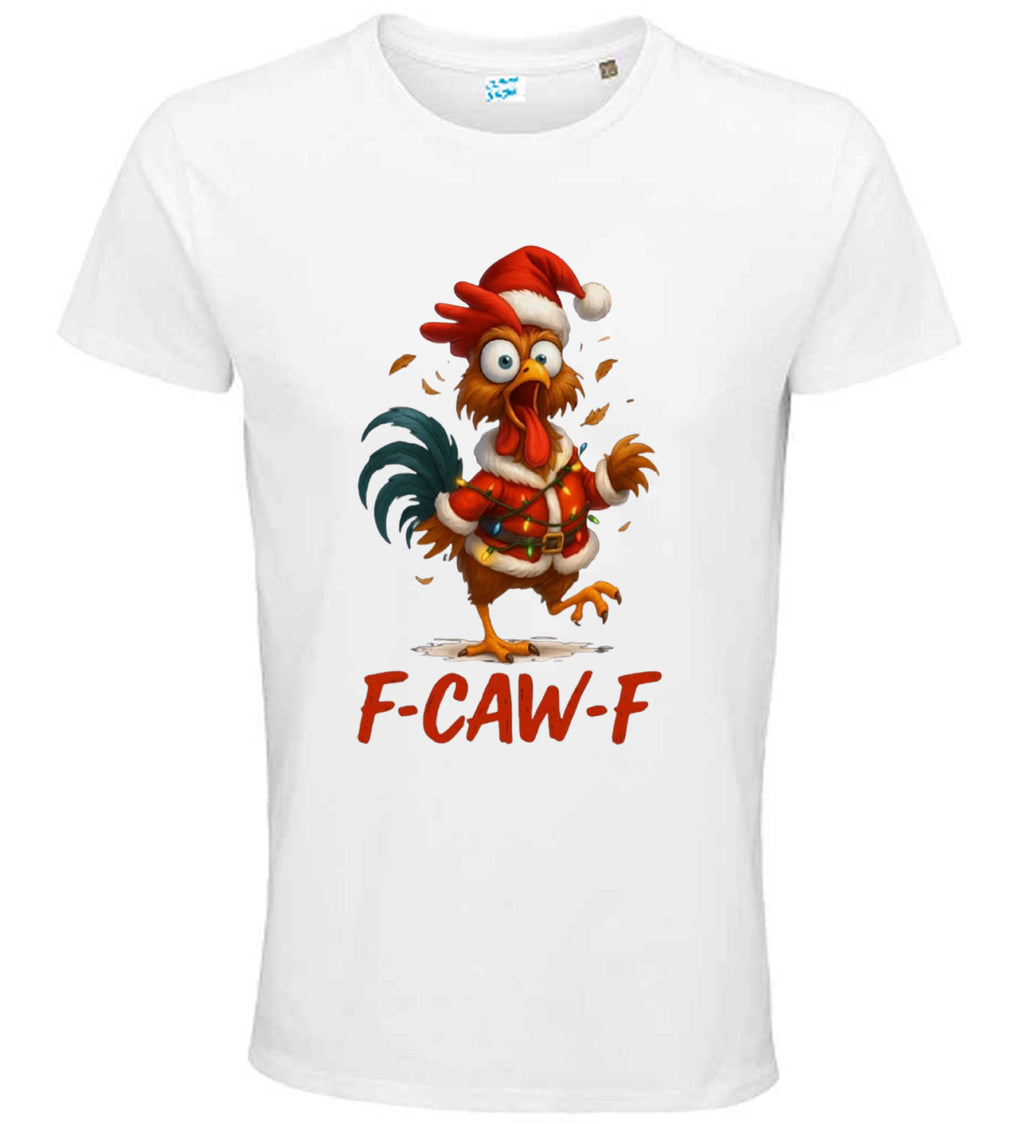 Christmas Funny Chicken F CAW F T-Shirt Santa Hat Unisex T Shirt