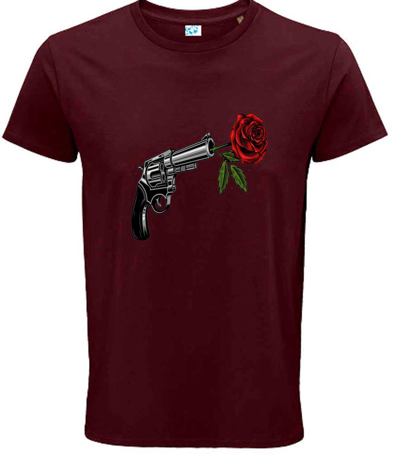 Rose & Revolver Symbolic Art Graphic T-Shirt – Bold Conceptual Regular Fit Tee