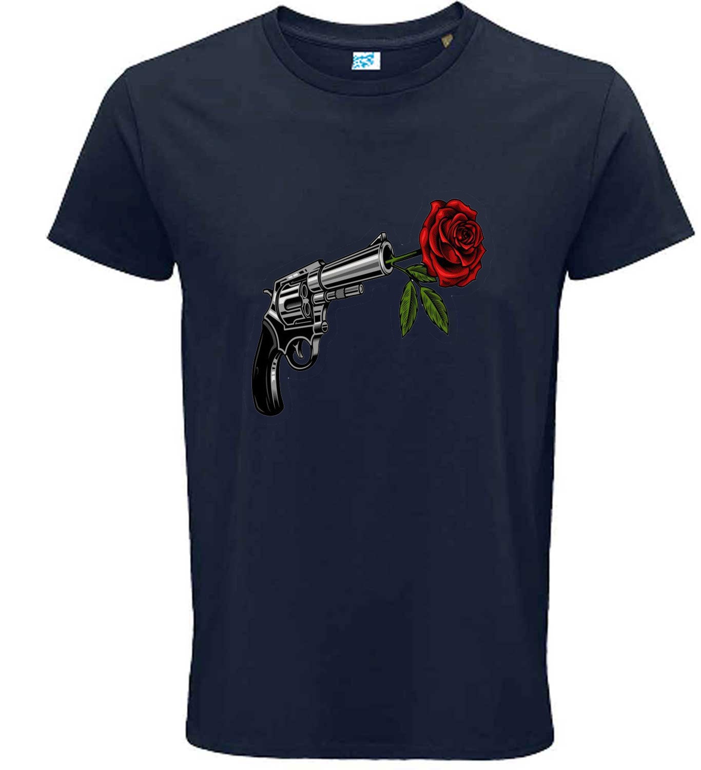 Rose & Revolver Symbolic Art Graphic T-Shirt – Bold Conceptual Regular Fit Tee