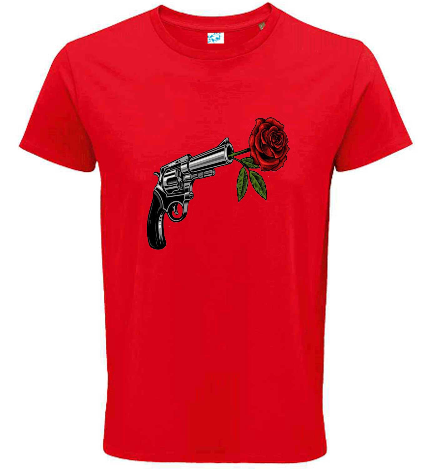 Rose & Revolver Symbolic Art Graphic T-Shirt – Bold Conceptual Regular Fit Tee