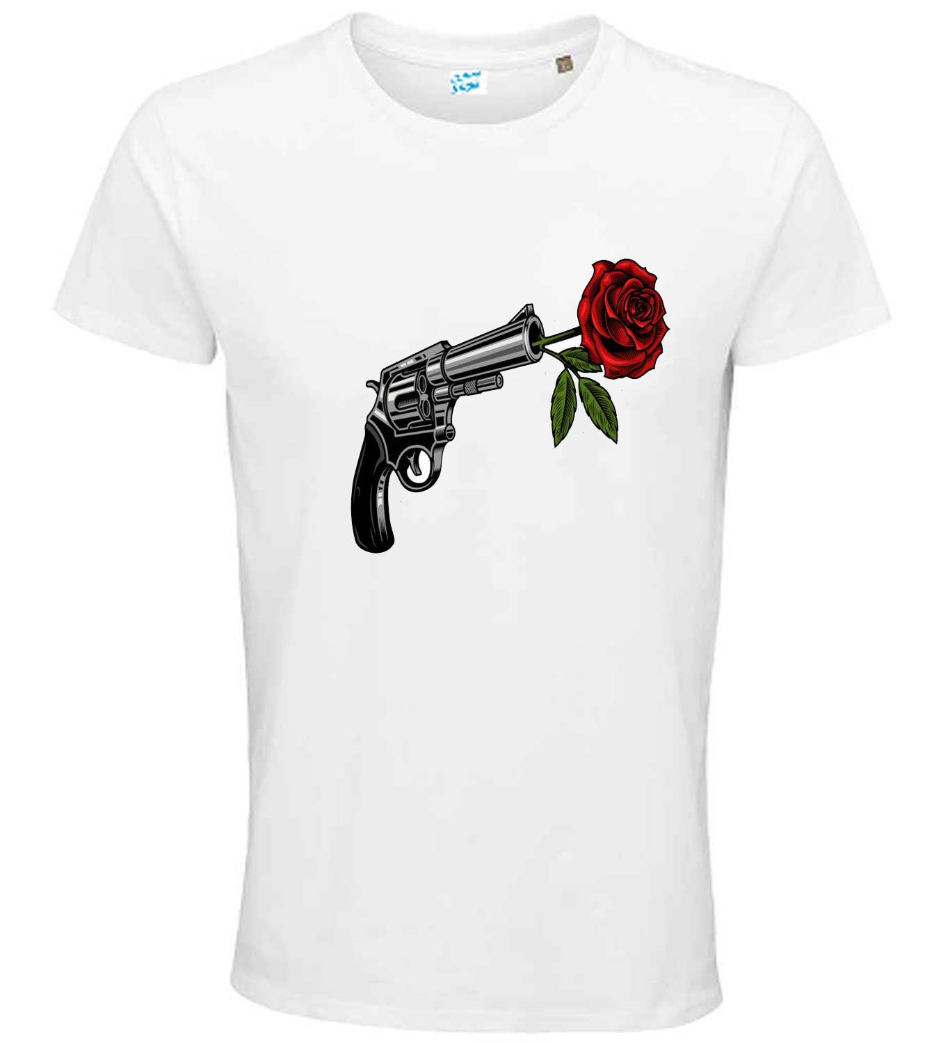 Rose & Revolver Symbolic Art Graphic T-Shirt – Bold Conceptual Regular Fit Tee