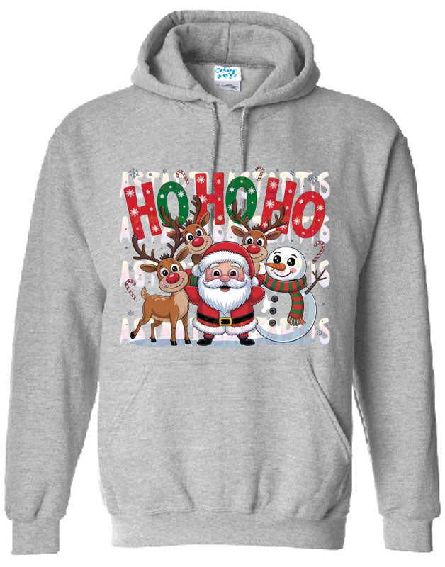Ho Ho Christmas Graphic Print Hoodies