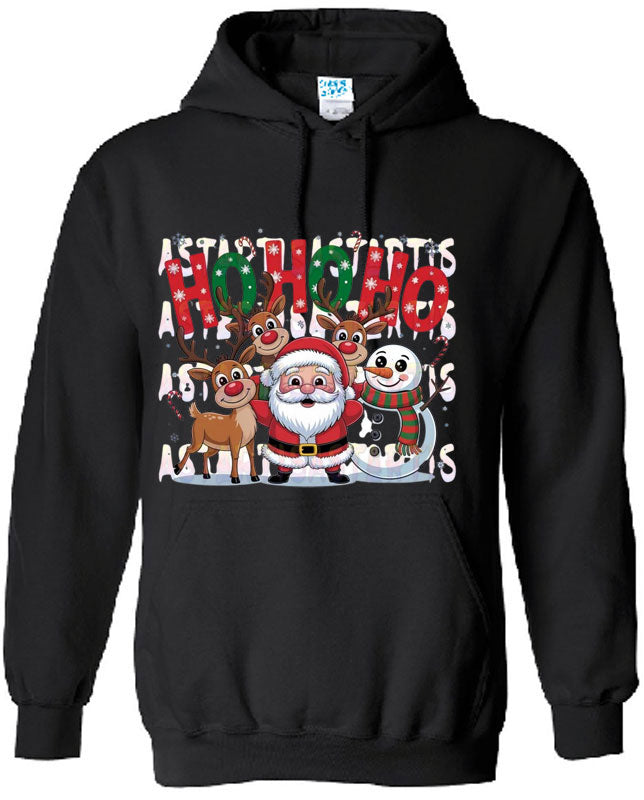 Ho Ho Christmas Graphic Print Hoodies