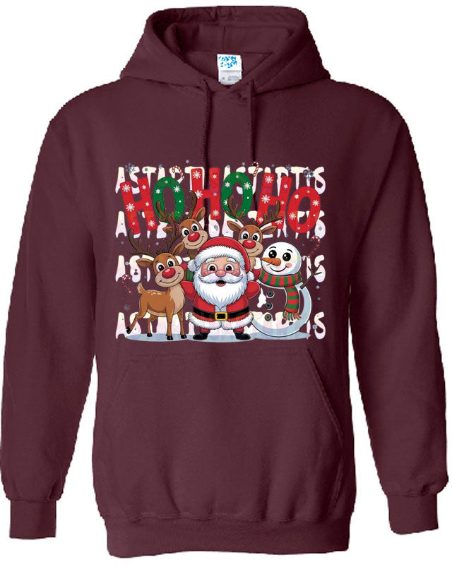 Ho Ho Christmas Graphic Print Hoodies
