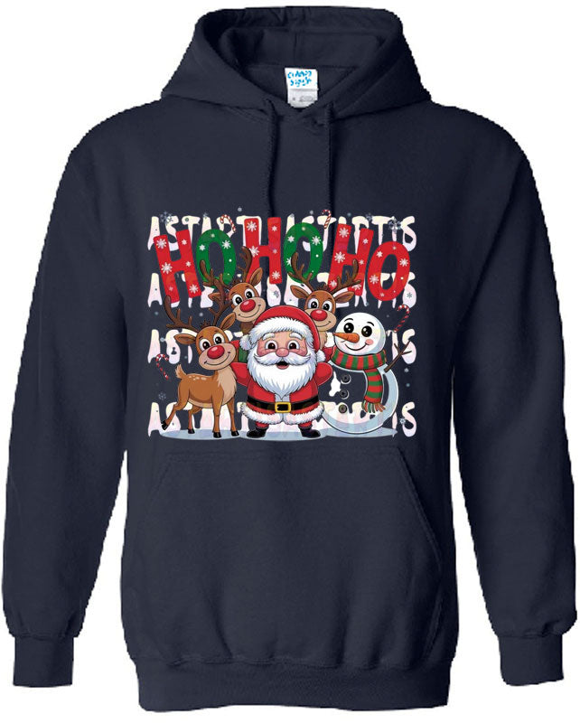 Ho Ho Christmas Graphic Print Hoodies