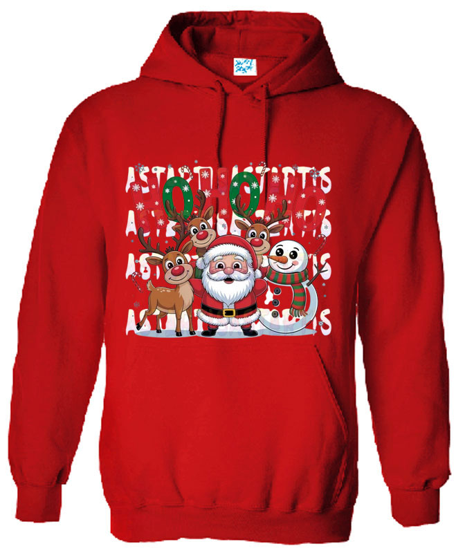 Ho Ho Christmas Graphic Print Hoodies