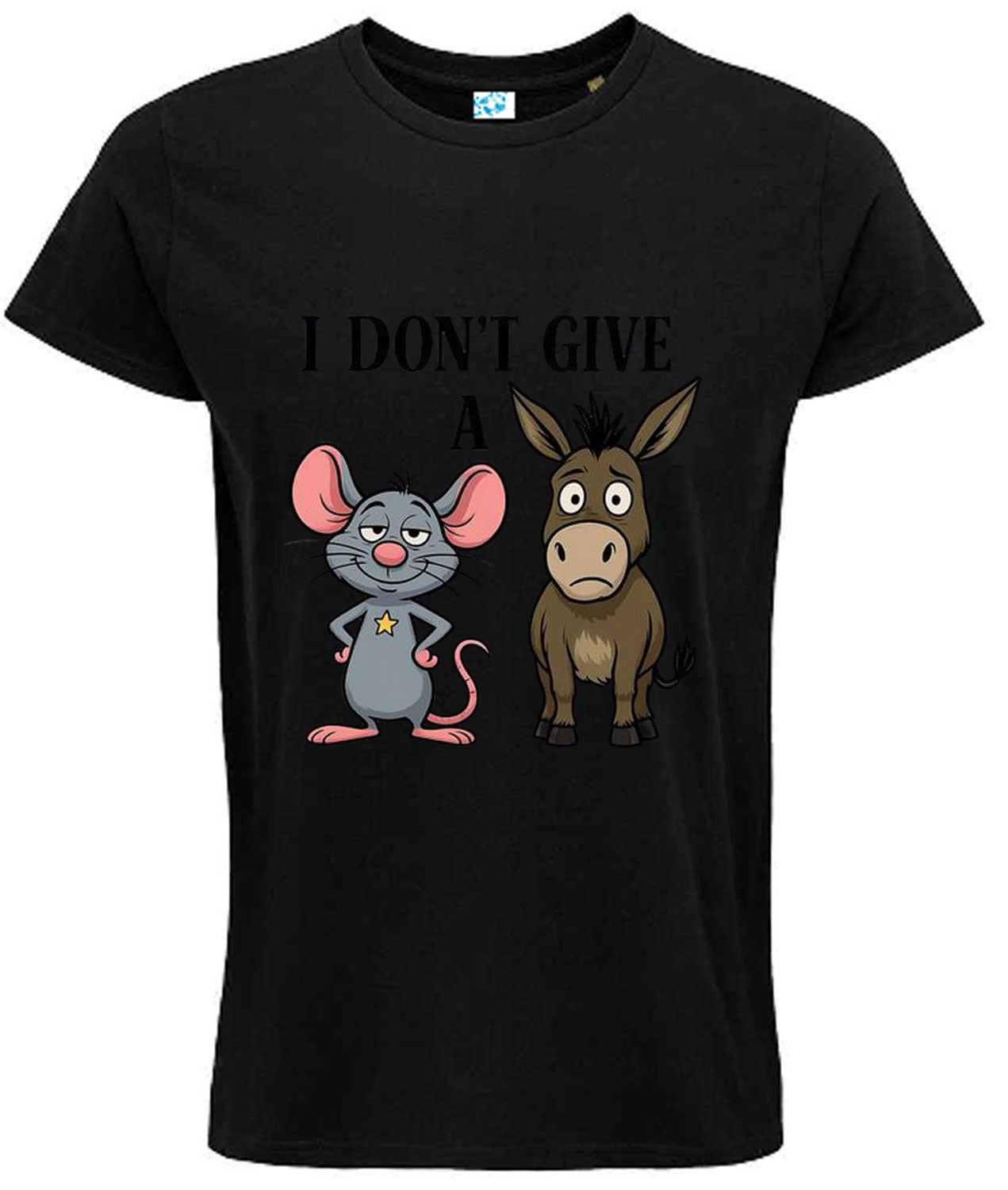 I Don't Give A Rats Ass Mouse & Donkey Funny Animal Quote Men's T-Shirt