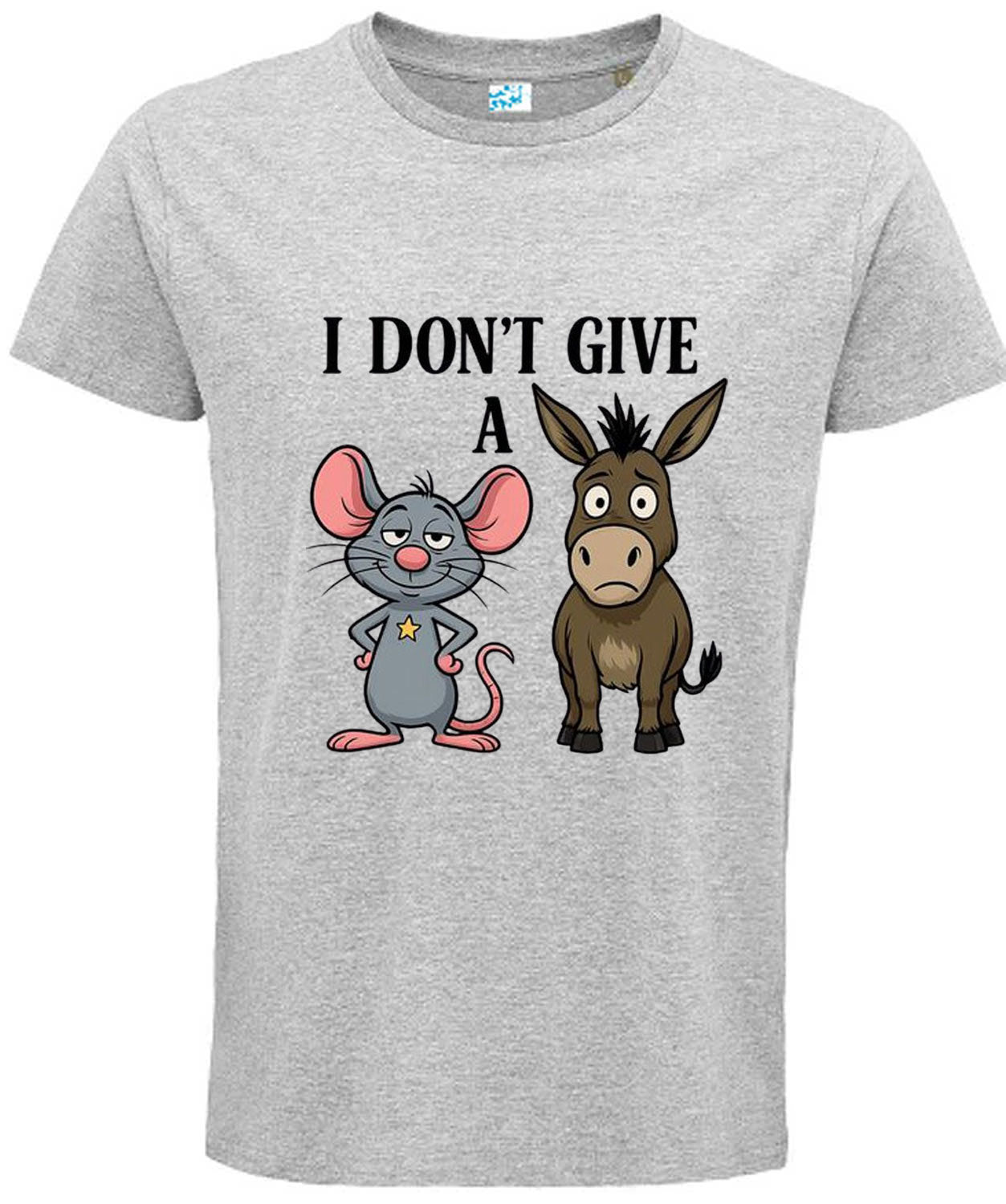 I Don't Give A Rats Ass Mouse & Donkey Funny Animal Quote Men's T-Shirt