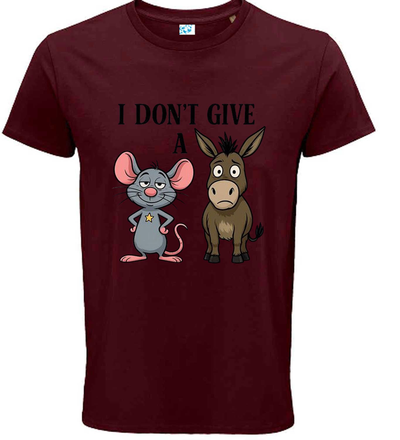 I Don't Give A Rats Ass Mouse & Donkey Funny Animal Quote Men's T-Shirt
