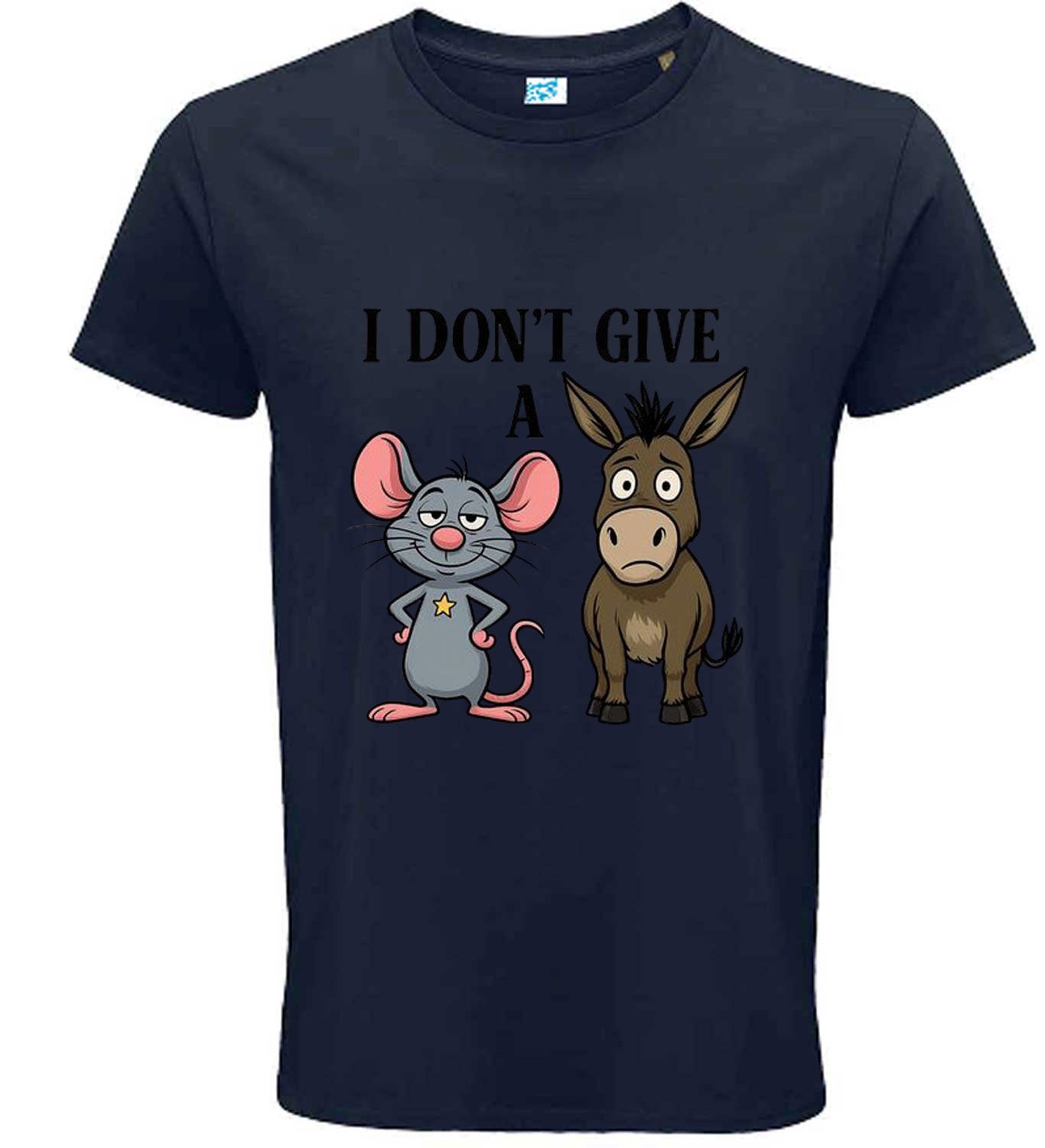 I Don't Give A Rats Ass Mouse & Donkey Funny Animal Quote Men's T-Shirt