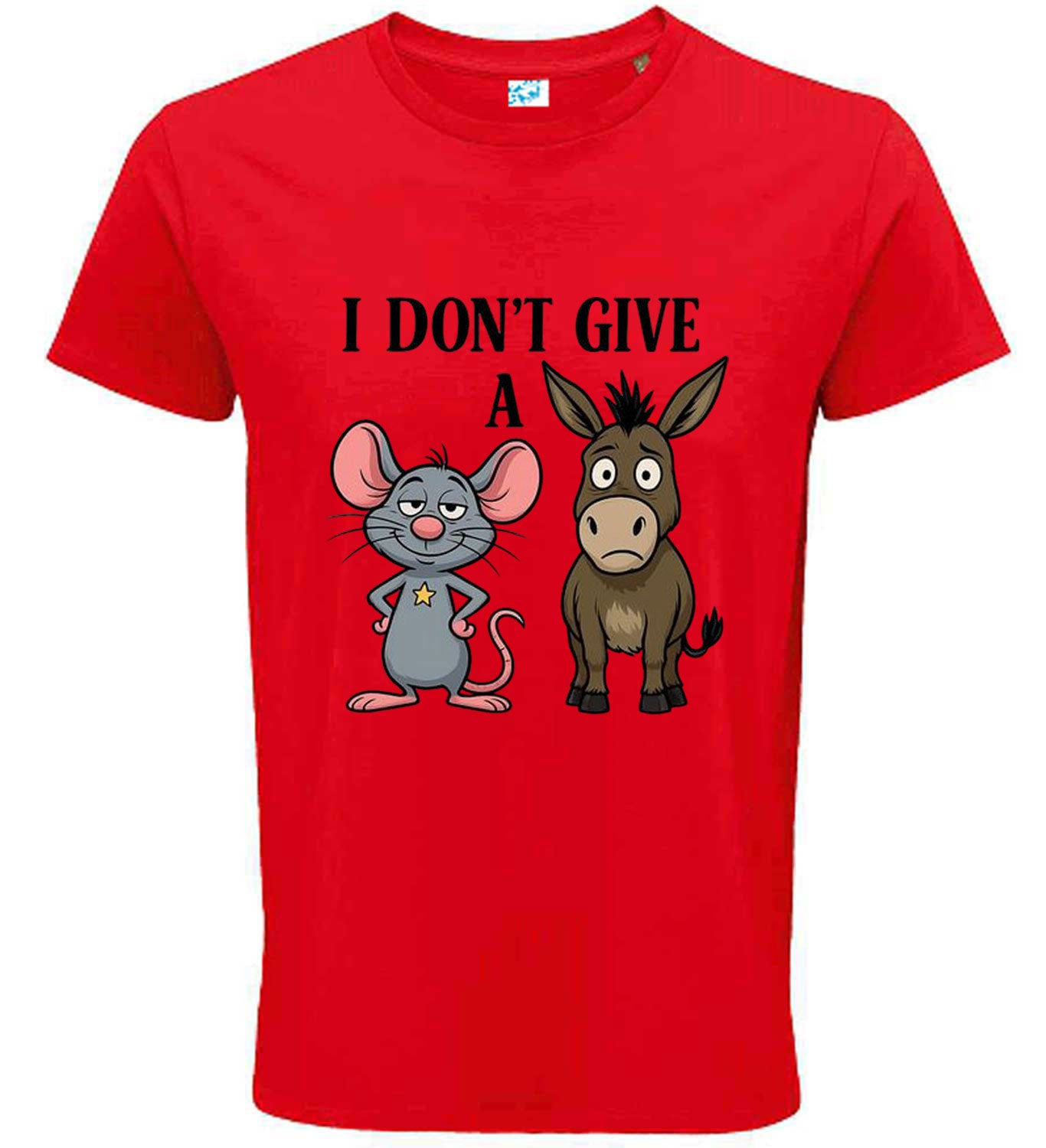 I Don't Give A Rats Ass Mouse & Donkey Funny Animal Quote Men's T-Shirt