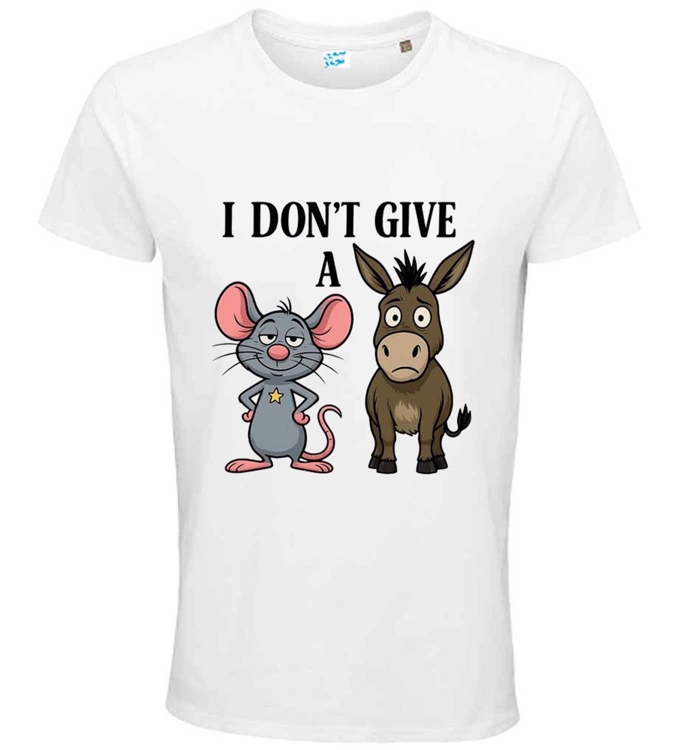 I Don't Give A Rats Ass Mouse & Donkey Funny Animal Quote Men's T-Shirt