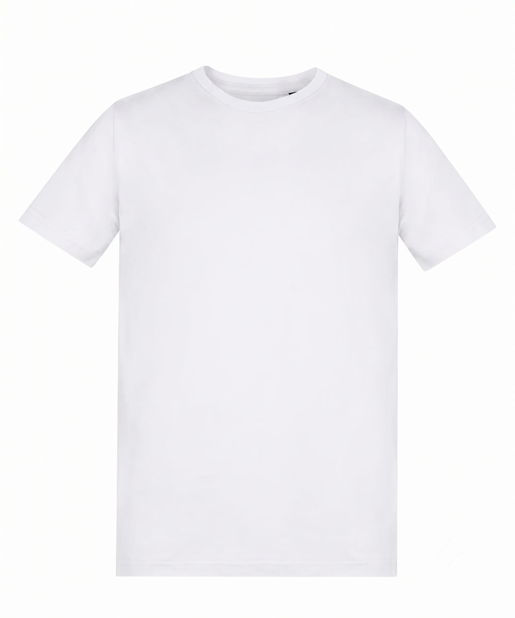 Plain white t-shirt on a white background