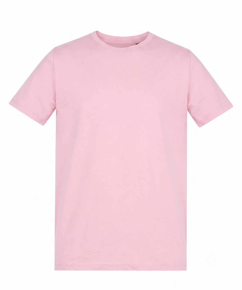 Plain pink t-shirt on a white background