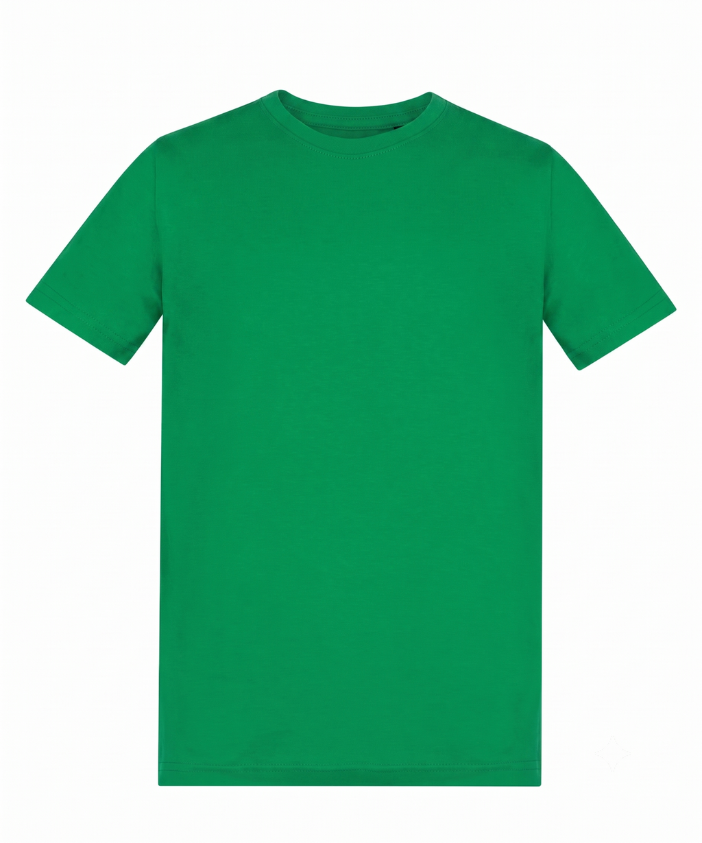 Green t-shirt on a white background
