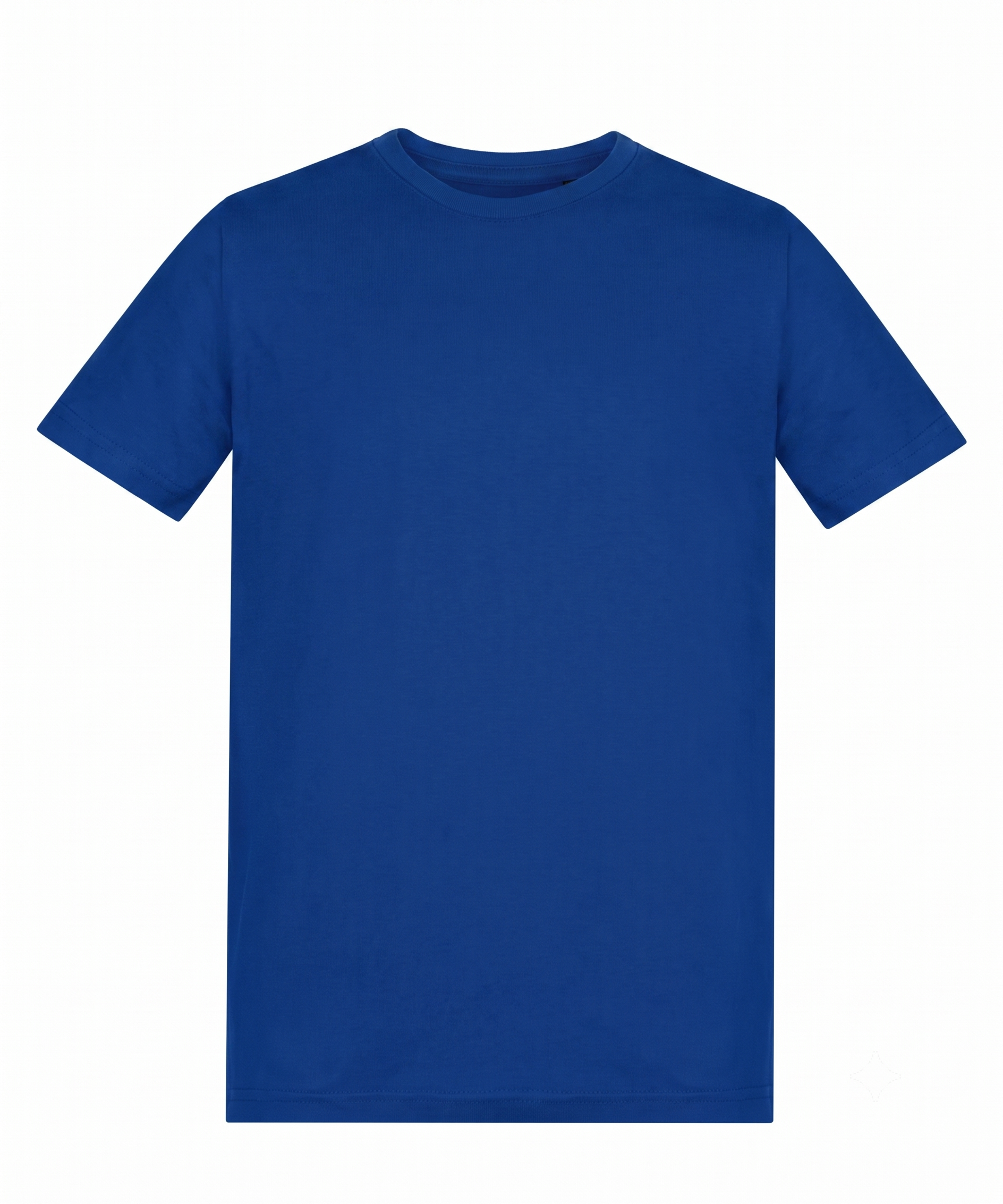 Plain blue t-shirt on a white background