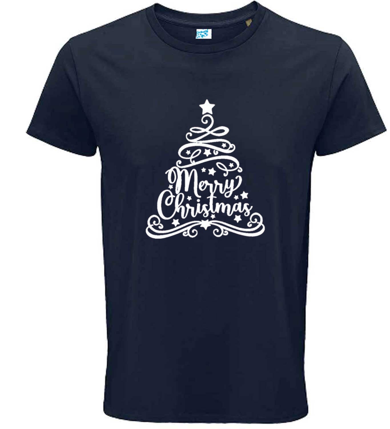 Christmas Graphic Tee – Merry Christmas Tree Design