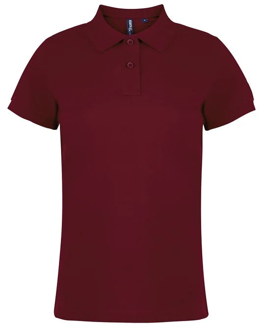 Burgundy women's performance polo shirt